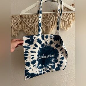 Realisation Par Tie-Dye Tote in Blue and White